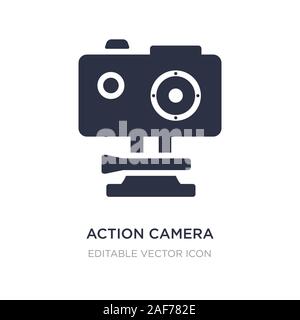 Azione icona della fotocamera su sfondo bianco. Elemento di semplice illustrazione dal concetto di computer. azione fotocamera icona simbolo di design. Illustrazione Vettoriale