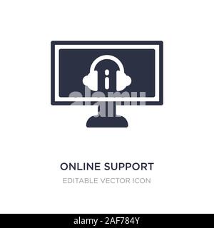 Supporto on-line icona sullo sfondo bianco. Elemento di semplice illustrazione dal concetto di computer. supporto on line icona simbolo di design. Illustrazione Vettoriale