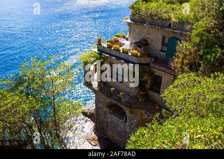 Villa sul mare vicino a Portofino in Italia Foto Stock