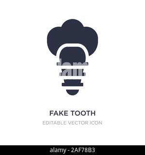 Fake icona dente su sfondo bianco. Elemento di semplice illustrazione dal dentista concetto. dente finto icona simbolo di design. Illustrazione Vettoriale