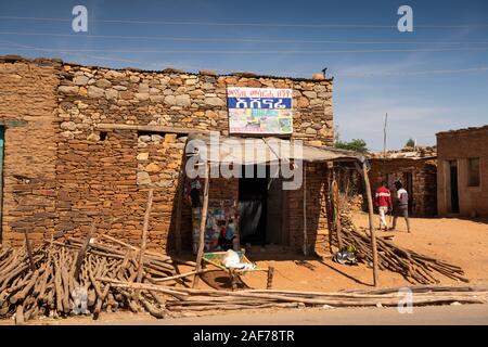 Etiopia, Tigray, Megab, pietra costruito il negozio del villaggio Foto Stock