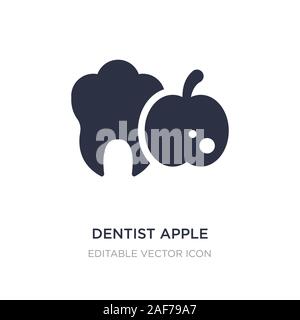 Dentista icona Apple su sfondo bianco. Elemento di semplice illustrazione dal dentista concetto. dentista apple icona simbolo di design. Illustrazione Vettoriale