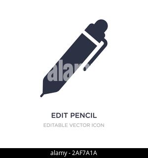 Modifica di icona a forma di matita su sfondo bianco. Elemento di semplice illustrazione dal concetto di istruzione. Modifica icona a forma di matita simbolo design. Illustrazione Vettoriale