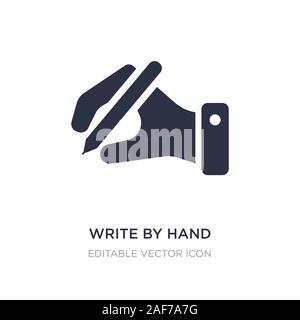 Scrivere a mano, icona su sfondo bianco. Elemento di semplice illustrazione dal concetto di istruzione. scrivere a mano icona simbolo di design. Illustrazione Vettoriale