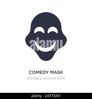 Maschera di commedia icona sullo sfondo bianco. Elemento di semplice illustrazione dal concetto di istruzione. maschera di Commedia icona simbolo di design. Illustrazione Vettoriale