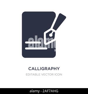 Icona di calligrafia su sfondo bianco. Elemento di semplice illustrazione dal concetto di istruzione. calligraphy icona simbolo di design. Illustrazione Vettoriale