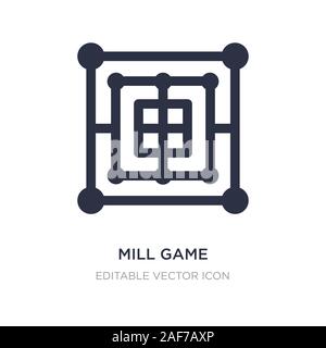 Mill game icona su sfondo bianco. Elemento di semplice illustrazione dal concetto di intrattenimento. mill game icona simbolo di design. Illustrazione Vettoriale