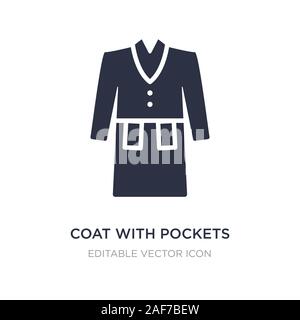 coat with pockets icon on white background. Simple element illustration from Fashion concept. coat with pockets icon symbol design. Illustrazione Vettoriale