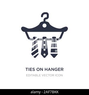 Cravatte su hanger icona sullo sfondo bianco. Elemento di semplice illustrazione dal concetto di moda cravatte su hanger icona simbolo di design. Illustrazione Vettoriale