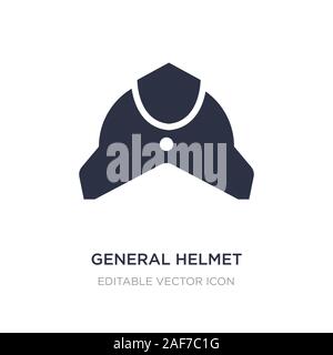 Casco generale icona sullo sfondo bianco. Elemento di semplice illustrazione dal concetto di moda. generale casco icona simbolo di design. Illustrazione Vettoriale