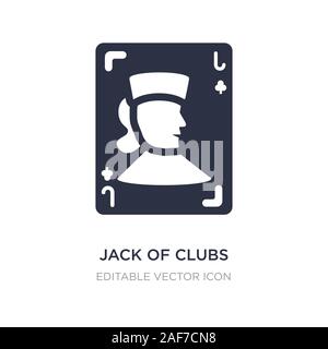 Jack of Clubs icona sullo sfondo bianco. Elemento di semplice illustrazione dal concetto di gioco. Jack of Clubs icona simbolo di design. Illustrazione Vettoriale