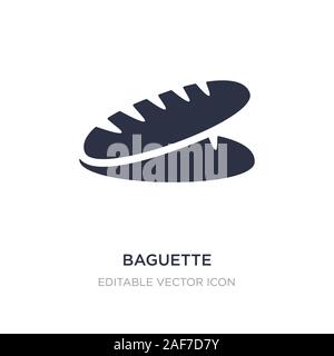 Icona baguette su sfondo bianco. Elemento di semplice illustrazione dal concetto di cibo. baguette simbolo icona del design. Illustrazione Vettoriale