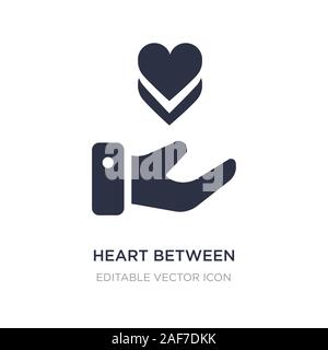 Il cuore tra le mani icona sullo sfondo bianco. Elemento di semplice illustrazione dal concetto generale. Il cuore tra le mani il simbolo icona del design. Illustrazione Vettoriale