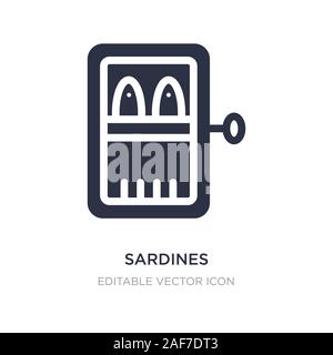 Sardine, icona su sfondo bianco. Elemento di semplice illustrazione dal concetto di cibo. sardine icona simbolo di design. Illustrazione Vettoriale