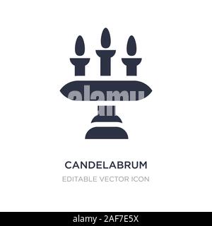 Icona del candelabro su sfondo bianco. Elemento di semplice illustrazione da mobili e concetto di uso domestico. candelabro simbolo icona del design. Illustrazione Vettoriale