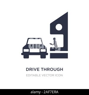 Drive Through icona sullo sfondo bianco. Elemento di semplice illustrazione dal concetto di cibo. guidare attraverso icona simbolo di design. Illustrazione Vettoriale