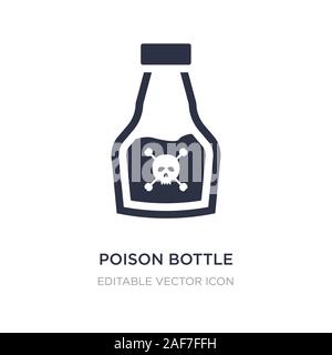 Bottiglia di veleno con un icona skull su sfondo bianco. Elemento di semplice illustrazione dal concetto medico. Bottiglia di veleno con un teschio icona simbolo di design. Illustrazione Vettoriale