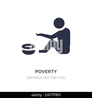 Icona della povertà su sfondo bianco. Elemento di semplice illustrazione dal concetto generale. povertà icona simbolo di design. Illustrazione Vettoriale