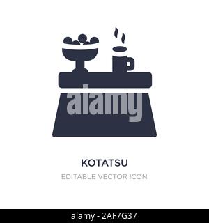 Icona kotatsu su sfondo bianco. Elemento di semplice illustrazione da mobili e concetto di uso domestico. kotatsu icona simbolo di design. Illustrazione Vettoriale
