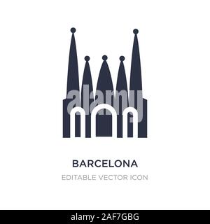 Icona di Barcellona su sfondo bianco. Elemento di semplice illustrazione dal concetto di monumenti. barcelona icona simbolo di design. Illustrazione Vettoriale