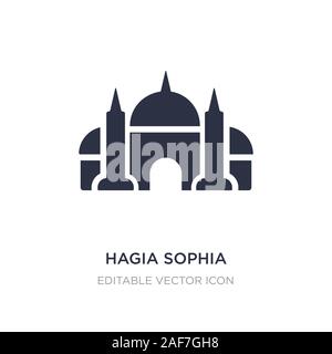 Hagia Sophia icona sullo sfondo bianco. Elemento di semplice illustrazione dal concetto di monumenti. Hagia Sophia icona simbolo di design. Illustrazione Vettoriale