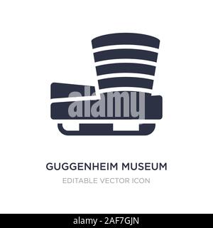 Museo Guggenheim icona sullo sfondo bianco. Elemento di semplice illustrazione dal concetto di monumenti. Museo Guggenheim icona simbolo di design. Illustrazione Vettoriale