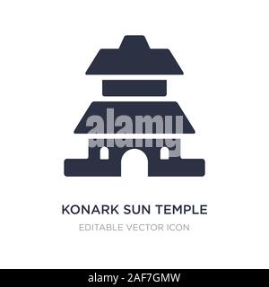 Sun konark temple icona sullo sfondo bianco. Elemento di semplice illustrazione dal concetto di monumenti. konark tempio del sole , icona simbolo di design. Illustrazione Vettoriale