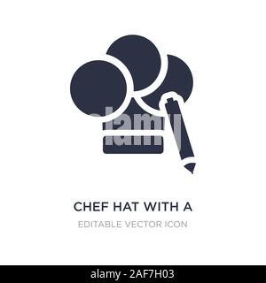 Lo chef hat con un icona a forma di matita su sfondo bianco. Elemento di semplice illustrazione dal concetto generale. chef hat con un icona a forma di matita simbolo design. Illustrazione Vettoriale