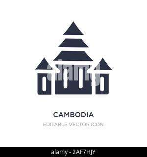 Cambogia icona sullo sfondo bianco. Elemento di semplice illustrazione dal concetto di monumenti. cambogia icona simbolo di design. Illustrazione Vettoriale