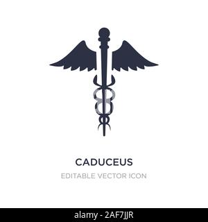 Caduceo icona sullo sfondo bianco. Elemento di semplice illustrazione dal concetto medico. caduceo icona simbolo di design. Illustrazione Vettoriale