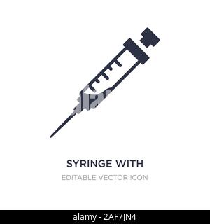 Siringa con icona di medicina su sfondo bianco. Elemento di semplice illustrazione dal concetto medico. la siringa con la medicina icona simbolo di design. Illustrazione Vettoriale
