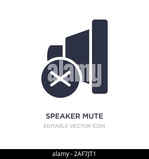 Altoparlante icona mute su sfondo bianco. Elemento di semplice illustrazione dal concetto di multimediale. altoparlante Icona mute design simbolo. Illustrazione Vettoriale