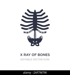 X ray di ossa icona sullo sfondo bianco. Elemento di semplice illustrazione dal concetto medico. x ray di ossa icona simbolo di design. Illustrazione Vettoriale
