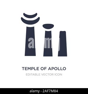 Tempio di Apollo, icona su sfondo bianco. Elemento di semplice illustrazione dal concetto di monumenti. Tempio di Apollo icona simbolo di design. Illustrazione Vettoriale