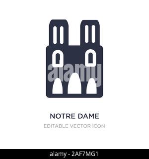 La cattedrale di Notre dame icona sullo sfondo bianco. Elemento di semplice illustrazione dal concetto di monumenti. la cattedrale di Notre dame icona simbolo di design. Illustrazione Vettoriale