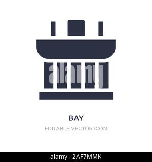 Icona della baia su sfondo bianco. Elemento di semplice illustrazione dal concetto di monumenti. bay icona simbolo di design. Illustrazione Vettoriale