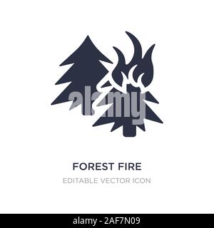 Forest Fire icona sullo sfondo bianco. Elemento di semplice illustrazione dal concetto di natura. forest fire icona simbolo di design. Illustrazione Vettoriale