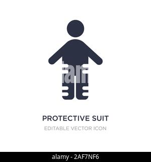 Tuta protettiva icona sullo sfondo bianco. Elemento di semplice illustrazione dal concetto di persone. tuta protettiva icona simbolo di design. Illustrazione Vettoriale