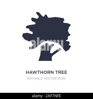 Albero di biancospino icona sullo sfondo bianco. Elemento di semplice illustrazione dal concetto di natura. Albero di biancospino icona simbolo di design. Illustrazione Vettoriale