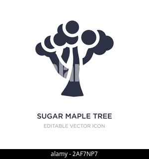 Maple tree icona sullo sfondo bianco. Elemento di semplice illustrazione dal concetto di natura di zucchero acero icona simbolo di design. Illustrazione Vettoriale