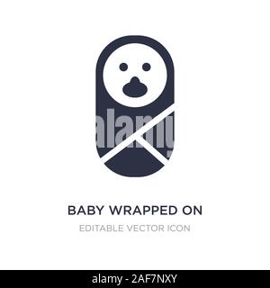 baby wrapped on swaddling clothes icon on white background. Simple element illustration from People concept. baby wrapped on swaddling clothes icon sy Illustrazione Vettoriale