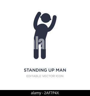 In piedi l'uomo icona sullo sfondo bianco. Elemento di semplice illustrazione dal concetto di persone. in piedi uomo simbolo icona del design. Illustrazione Vettoriale