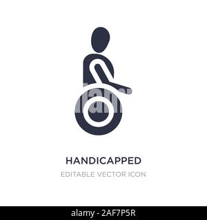 Icona di portatori di handicap su sfondo bianco. Elemento di semplice illustrazione dal concetto di persone portatori di handicap. icona simbolo di design. Illustrazione Vettoriale