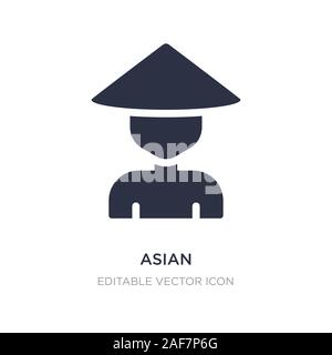 Icona asiatica su sfondo bianco. Elemento di semplice illustrazione dal concetto di natura. Asian icona simbolo di design. Illustrazione Vettoriale