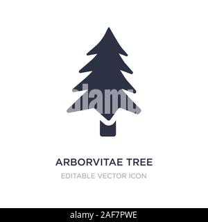 Arborvitae icona ad albero su sfondo bianco. Elemento di semplice illustrazione dal concetto di natura. arborvitae albero simbolo icona del design. Illustrazione Vettoriale