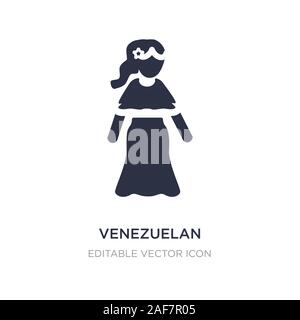 Icona venezuelano su sfondo bianco. Elemento di semplice illustrazione dal concetto di popolo venezuelano. icona simbolo di design. Illustrazione Vettoriale