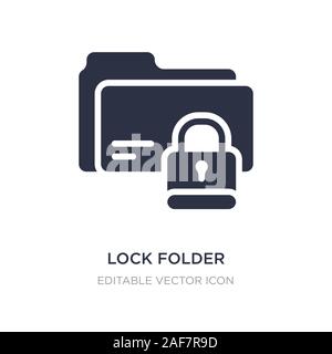Bloccare icona cartella su sfondo bianco. Elemento di semplice illustrazione dal concetto di sicurezza. Bloccare la cartella icona simbolo di design. Illustrazione Vettoriale