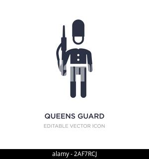 Queens icona di guardia su sfondo bianco. Elemento di semplice illustrazione dal concetto di persone. queens guard icona simbolo di design. Illustrazione Vettoriale