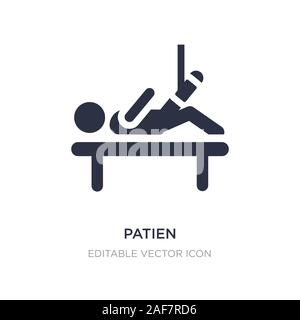 Icona paziente su sfondo bianco. Elemento di semplice illustrazione dal concetto di persone. paziente icona simbolo di design. Illustrazione Vettoriale
