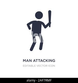 Uomo di attaccare icona sullo sfondo bianco. Elemento di semplice illustrazione dal concetto di popolo. l uomo che attacca icona simbolo di design. Illustrazione Vettoriale